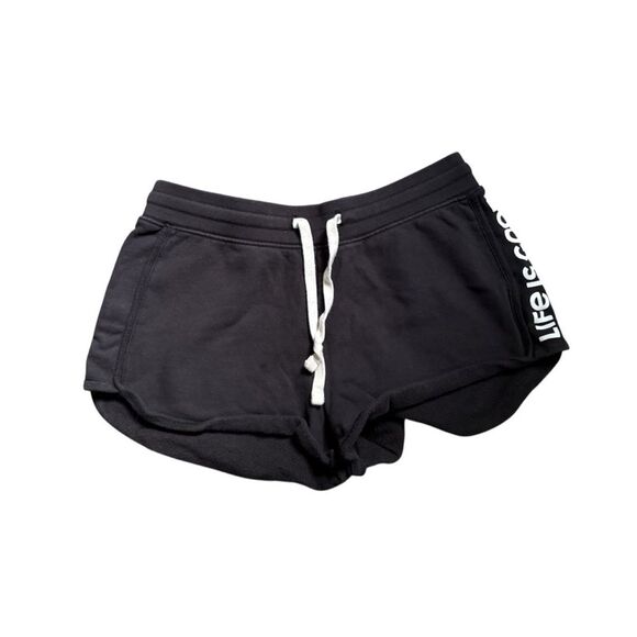 Life is good black fleece lined sweat-shorts - Picture 1 of 4